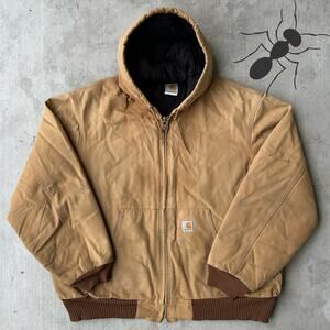 Vintage Y2K Carhartt J140 brown hooded work wear jacket